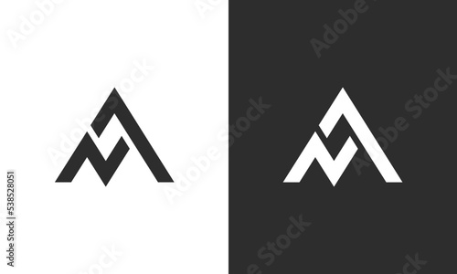 NA letter, AN letters minimal initial letters monogram logo
