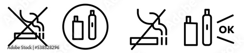 Smoking room or no smoking icon representing cigarettes and e-cigarettes