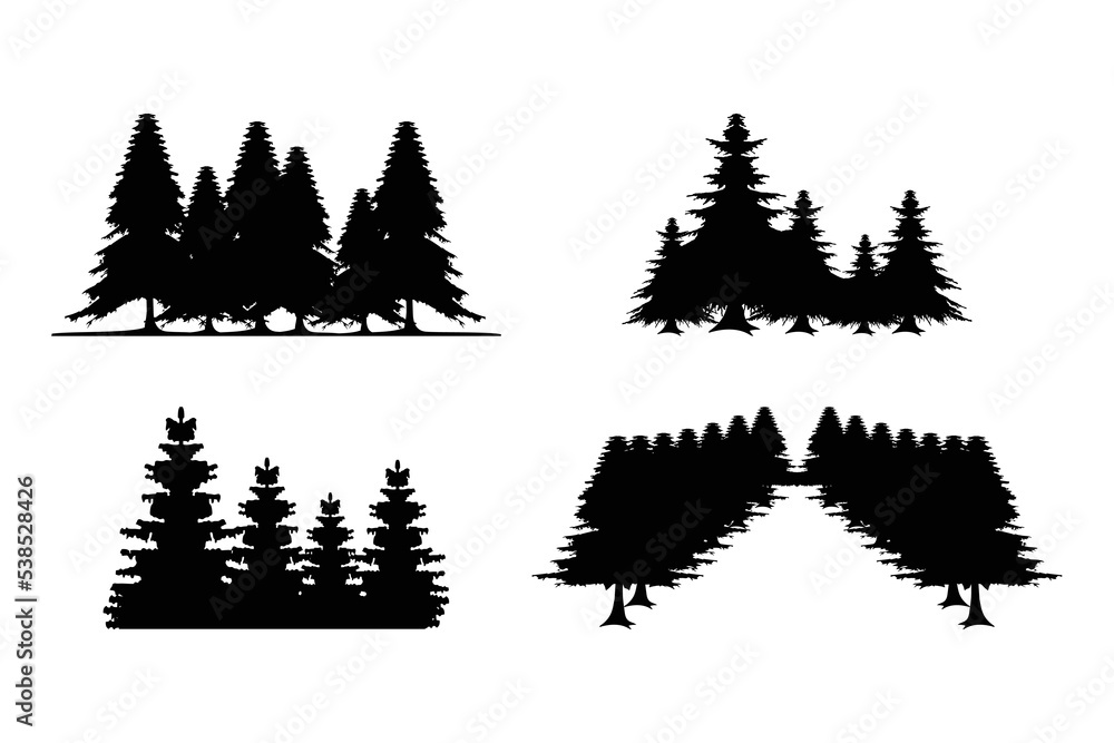 Fototapeta premium set of pine tree logo vector. fir tree vector icon collection.