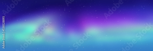 Polar lights, starry sky. Northern landscapes. Vector illustration.