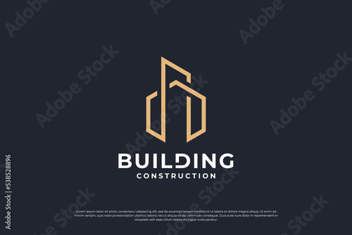 building architecture, construction, real estate logo design for symbol, icon business.
