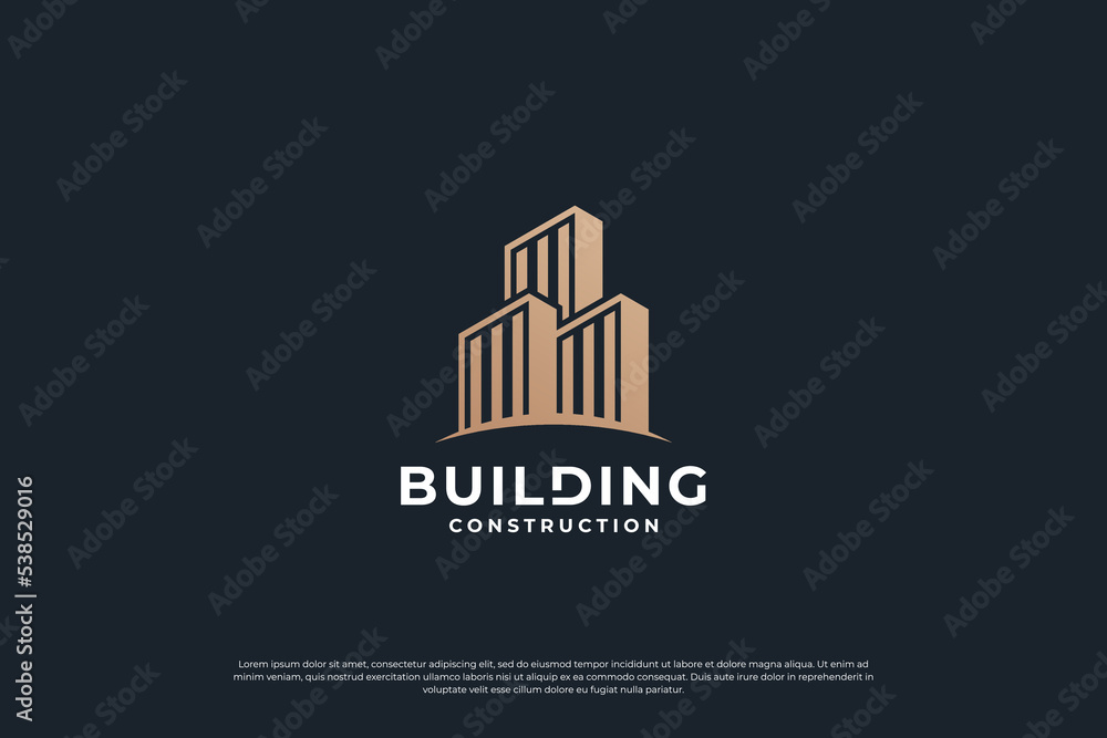 Building logo design vector. real estate business logo template.