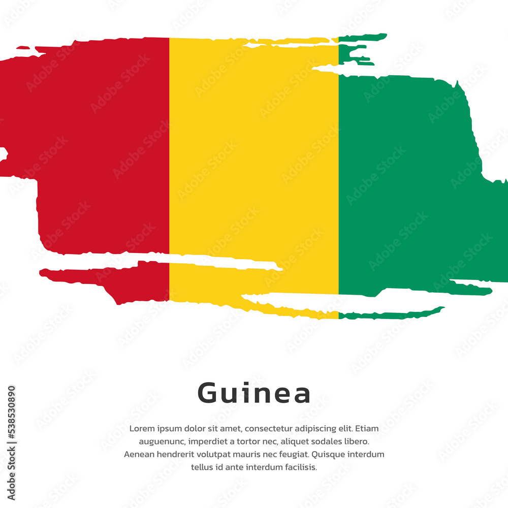 Obraz premium Illustration of Guinea flag Template