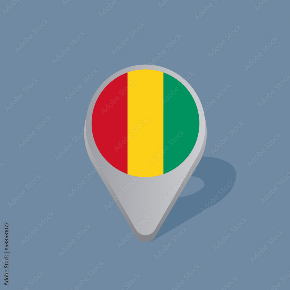 Fototapeta premium Illustration of Guinea flag Template