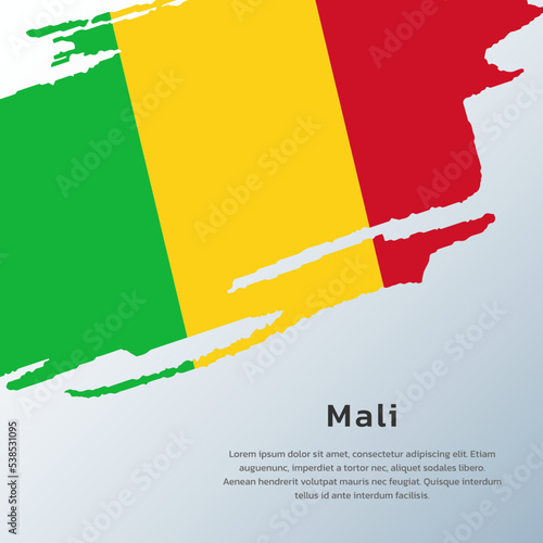 Illustration of Mali flag Template