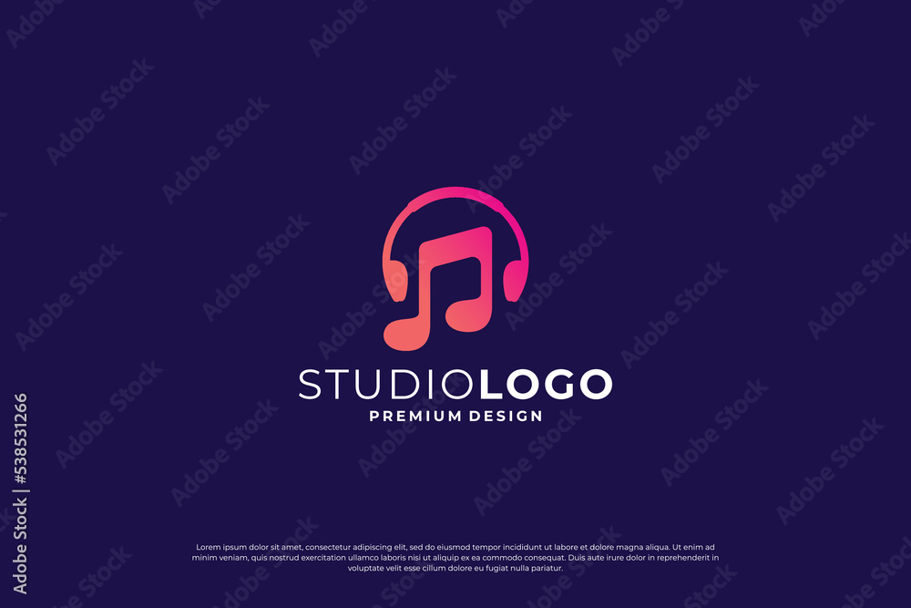 minimalist music logo design inspiration. minimalist music logo design inspiration.
