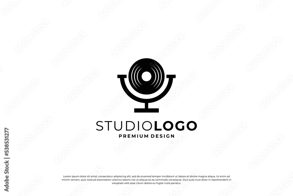 creative music logo design vector.
