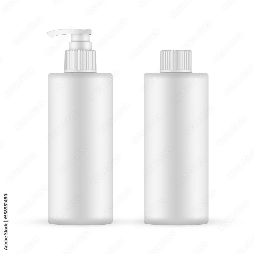 Plastic Bottles for Shampoo, Isolated on White Background. Vector Illustration Plastic Bottles for Shampoo, Isolated on White Background. Vector Illustration