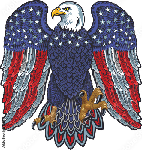American Redoubtable  Eagle with USA flags