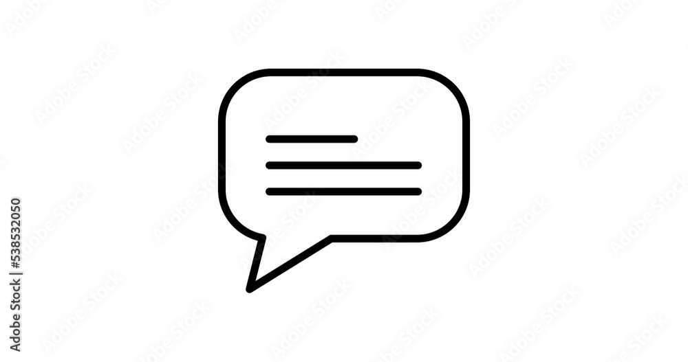 text message animated outline icon text message animated outline icon