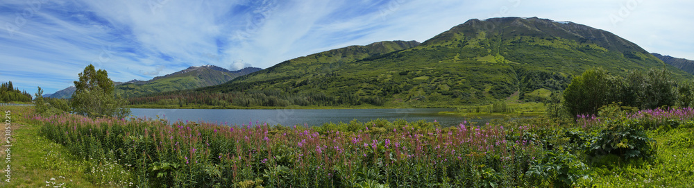 Lower Summit Lake at Seward Highway in Alaska,United States,North America
Lower Summit Lake at Seward Highway in Alaska,United States,North America