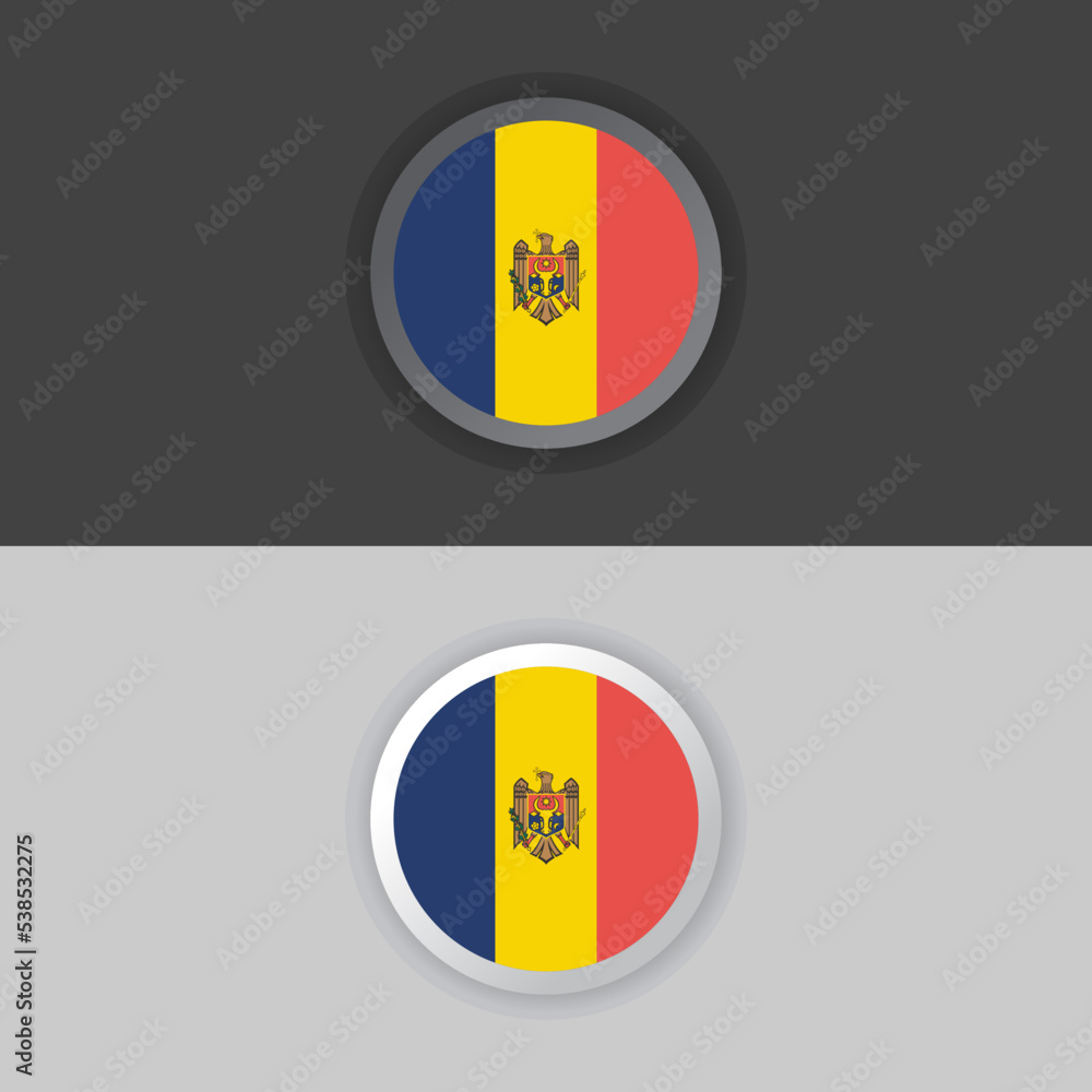 Fototapeta premium Illustration of Moldova flag Template