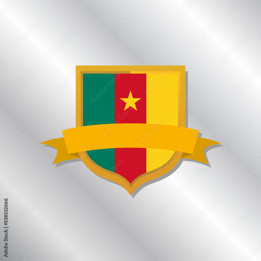 Naklejka premium Illustration of Cameroon flag Template