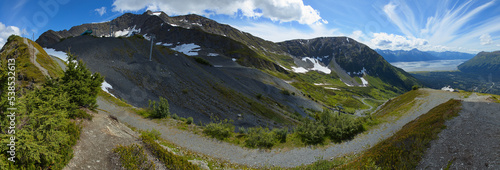 Landscape at upper station of Mt.Alyeska Tram at Girdwood in Alaska,United States,North America
 photo