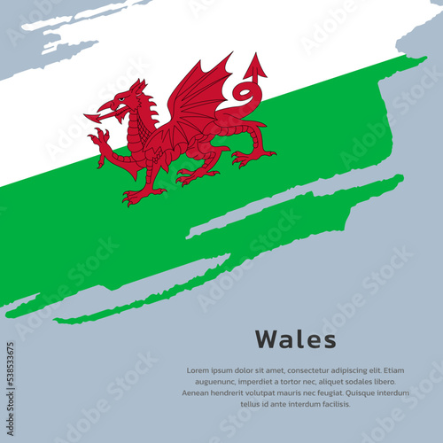 Illustration of Wales flag Template