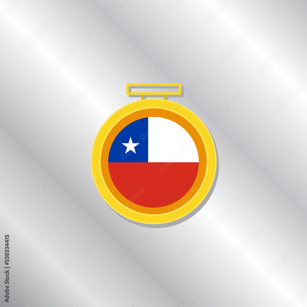 Fototapeta premium Illustration of Chile flag Template