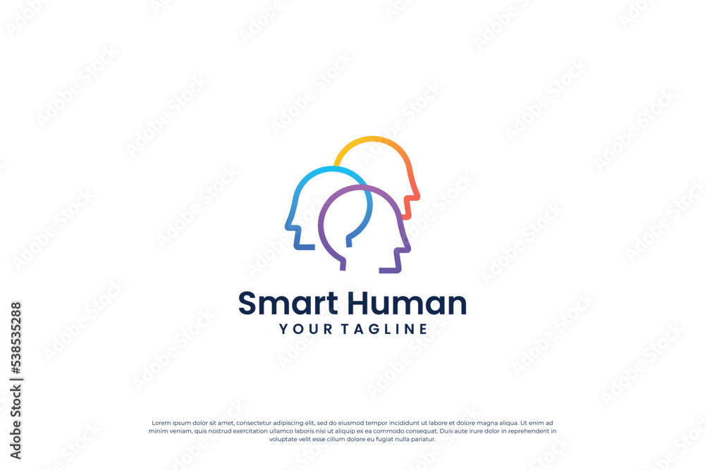 colorful artificial intelligence logo design template.