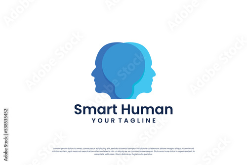 Artificial Intelligence logo design. Digital human logo concept.