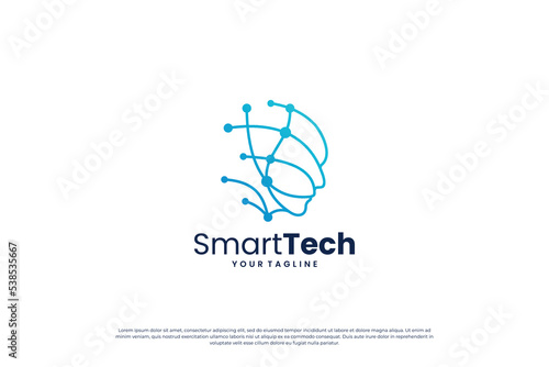 Future artificial intelligence logo design.