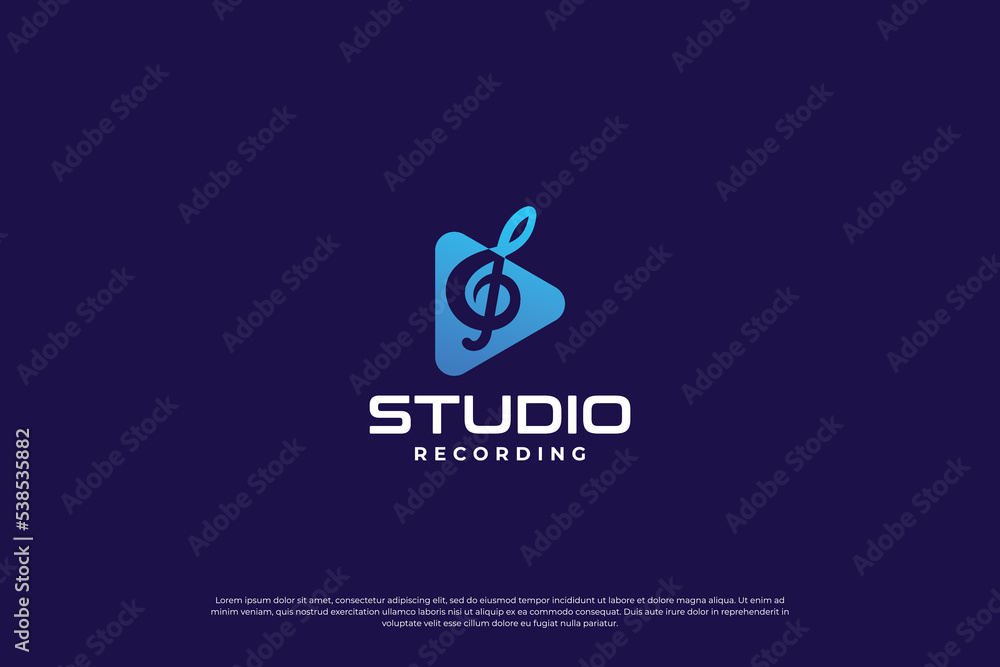 Music logo design. Studio recording, audio, sound icon template. Music logo design. Studio recording, audio, sound icon template.