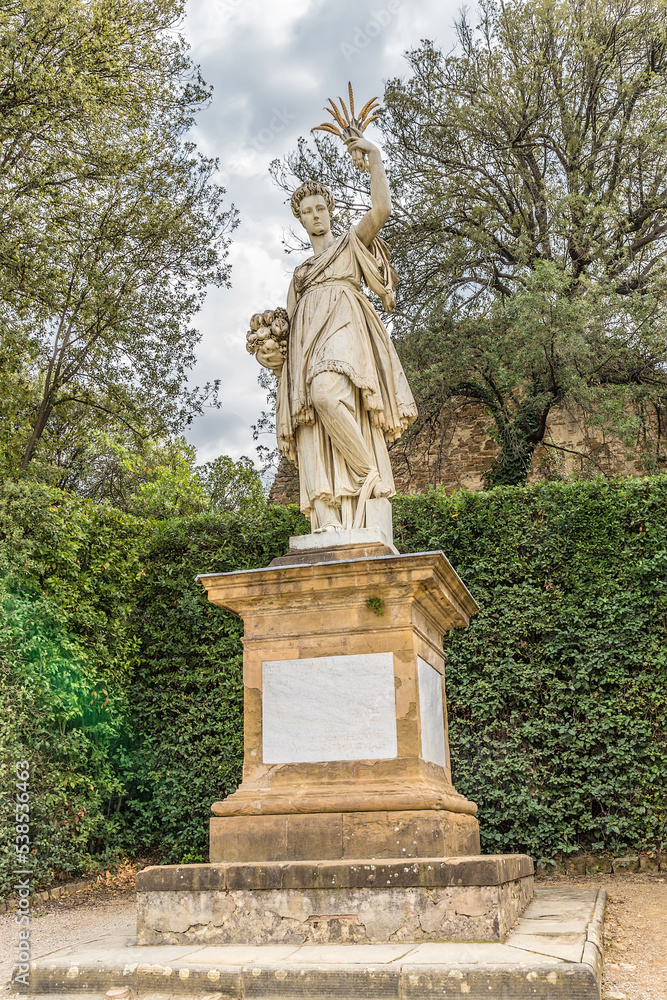 Florence, Italy. Statue of Plenty (1637) in the Boboli Gardens (UNESCO). Presumably the model was Queen Marie de Medici