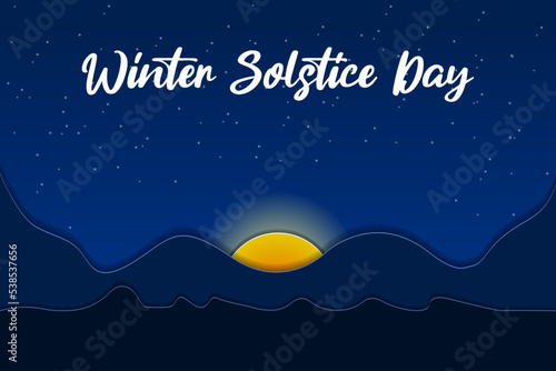 winter solstice day. papercut postcard photo