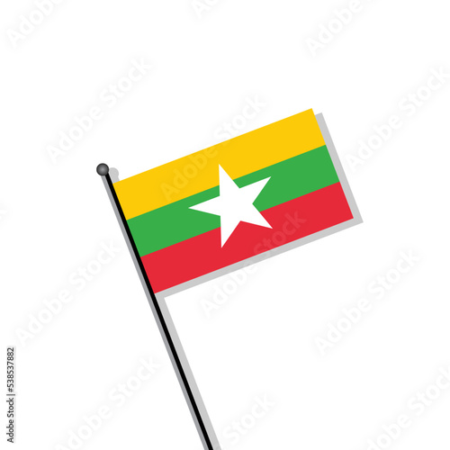 Illustration of Myanmar flag Template