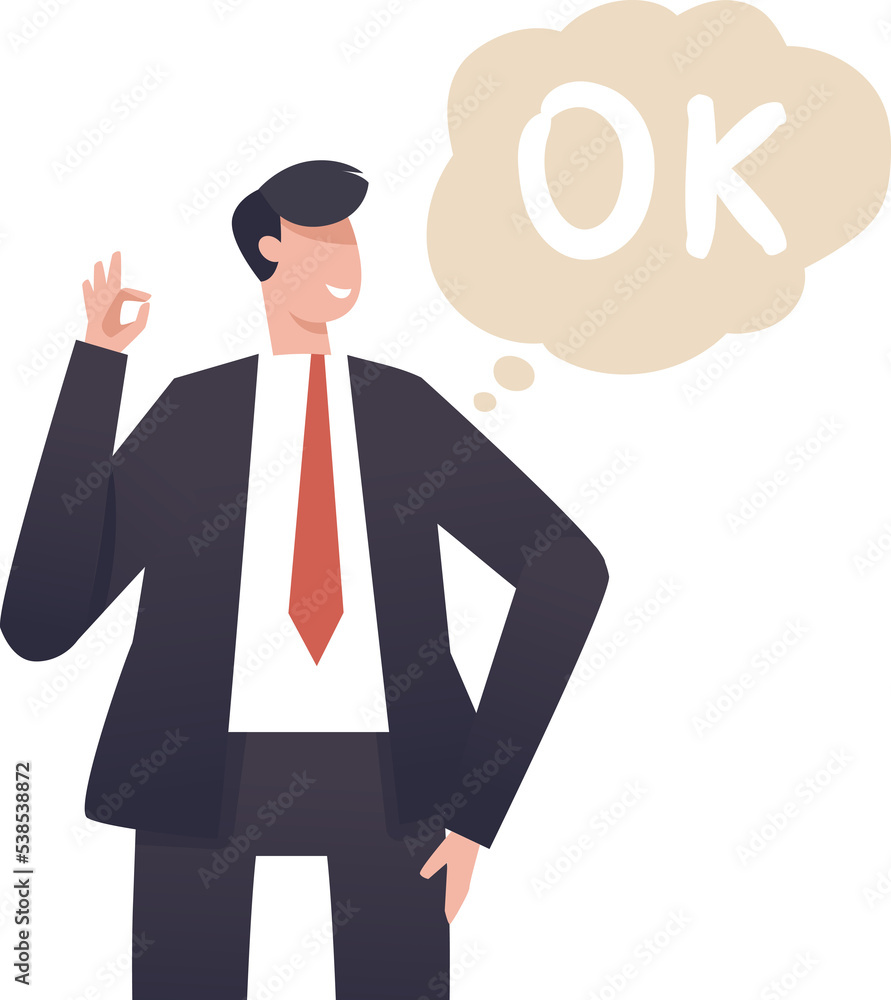 Ok sign , Businessman man standing showing ok sign with fingers. illustration png Ok sign , Businessman man standing showing ok sign with fingers. illustration png