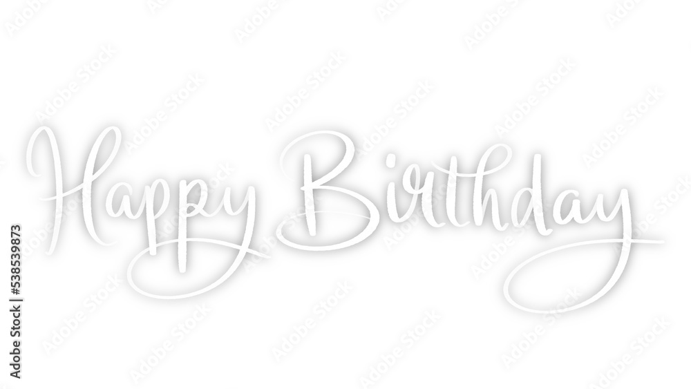 HAPPY BIRTHDAY! white brush lettering banner with drop shadow on transparent background HAPPY BIRTHDAY! white brush lettering banner with drop shadow on transparent background