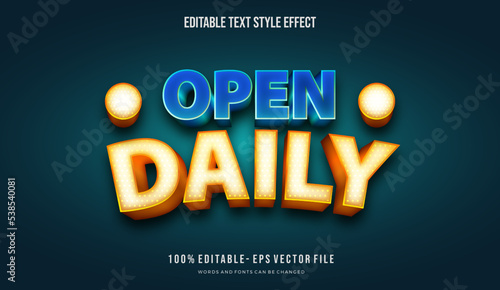 text style effect title concept with shiny light. Editable Vector fonts