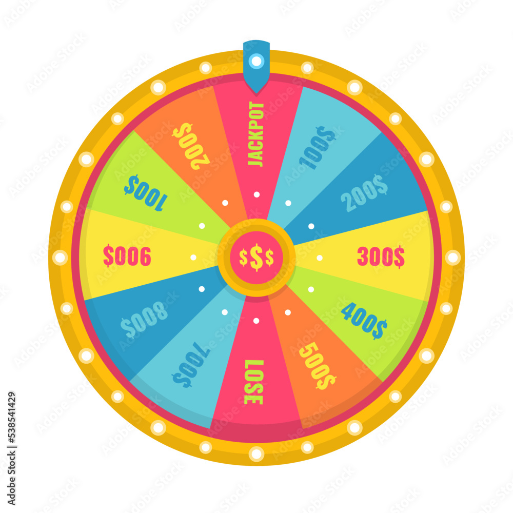 Wheel of fortune background. Vector lucky roulette illustration. Online casino concept. Wheel of fortune background. Vector lucky roulette illustration. Online casino concept.