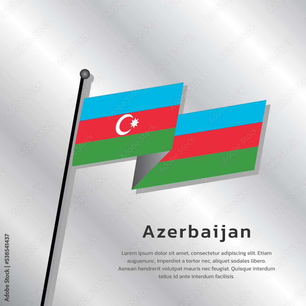 Illustration of Azerbaijan flag Template Illustration of Azerbaijan flag Template