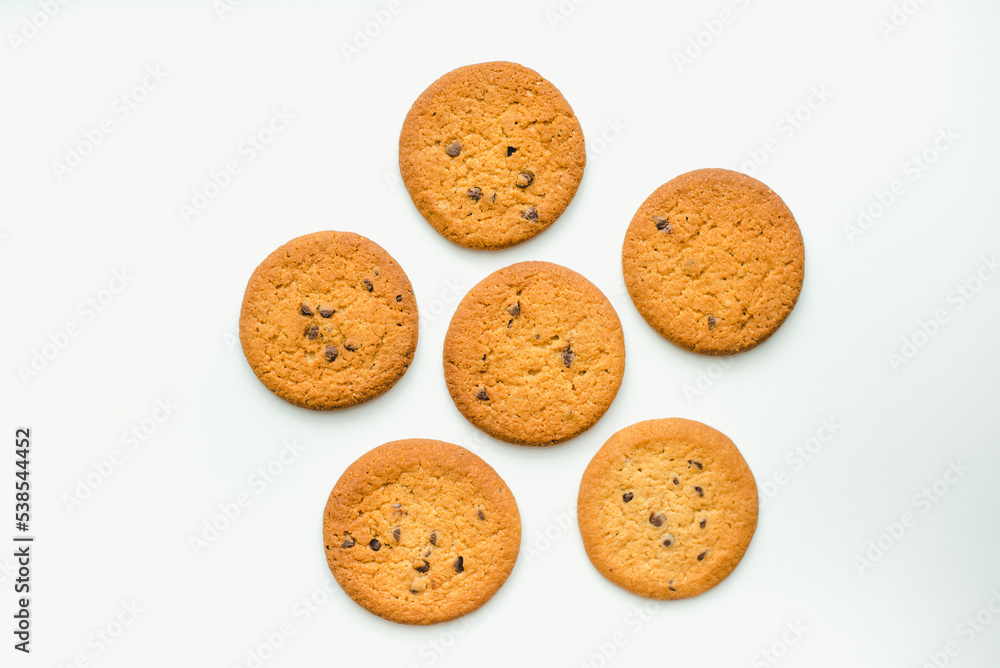 Oatmeal cookies on a white background. Cookies on a white background. Oatmeal cookies on a white background. Cookies on a white background.