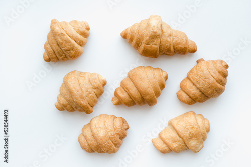 Croissants on a white background. Baking on a white background.