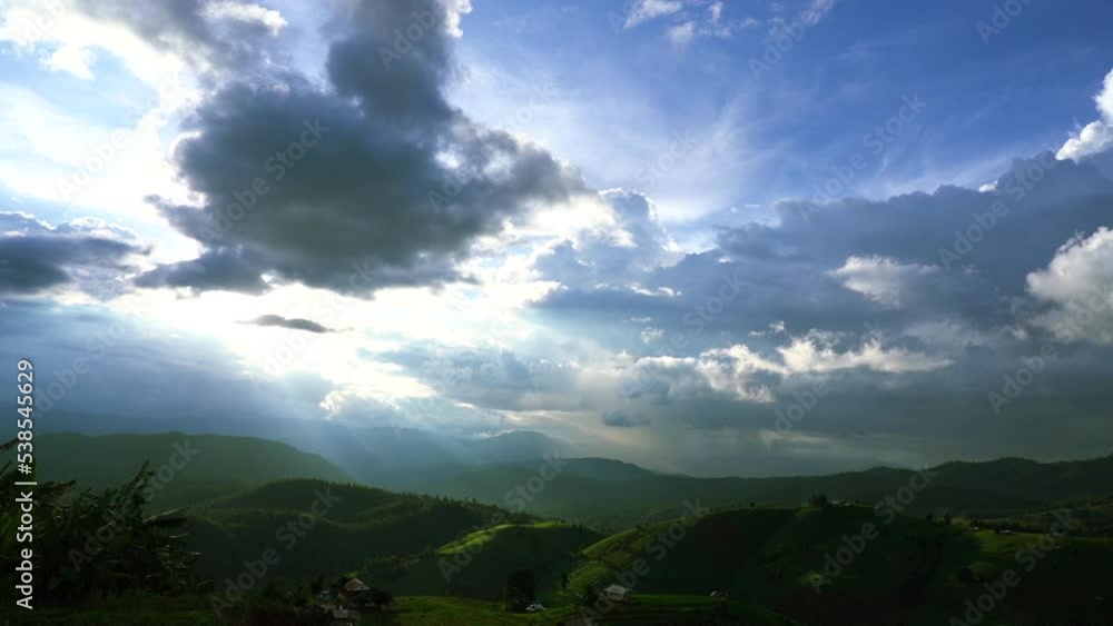 Time lapse cloud at Mountain farming Ban Pa Bong Piang Rice Terrace, Chiang Mai, Thailand. Time lapse cloud at Mountain farming Ban Pa Bong Piang Rice Terrace, Chiang Mai, Thailand.