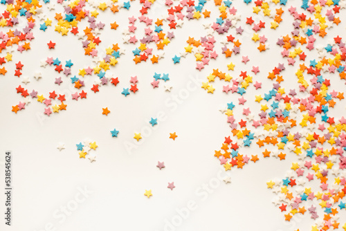 Colored sprinkling on a white background. Color background.