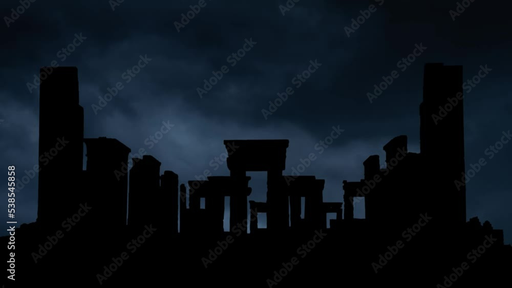 Lightning thunderstorm flash over Persepolis, the ancient capital of the Persian Achaemenid Empire, Iran Lightning thunderstorm flash over Persepolis, the ancient capital of the Persian Achaemenid Empire, Iran