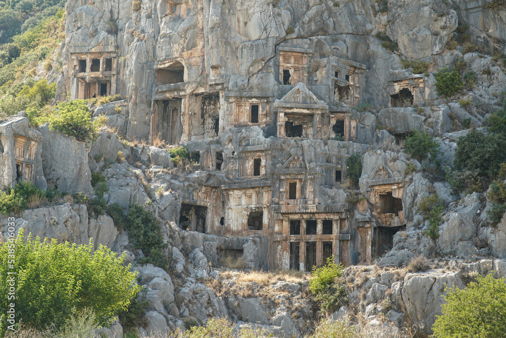 Rock Tombs in Myra Ancient City in Demre, Antalya, Turkiye