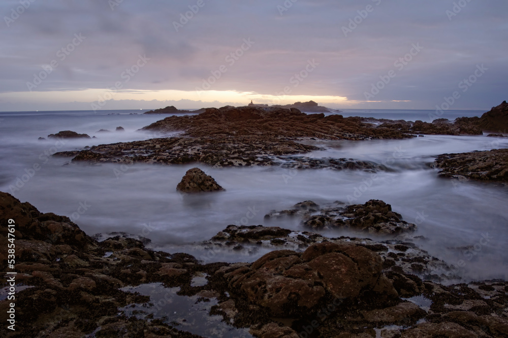Long exposure seascape at dusk