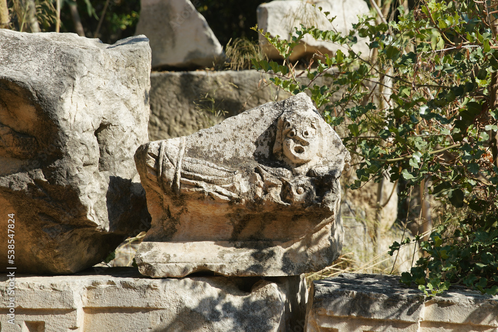 Stone Face in Myra Ancient City in Demre, Antalya, Turkiye