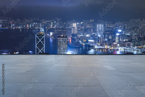 view of the city landscape road night