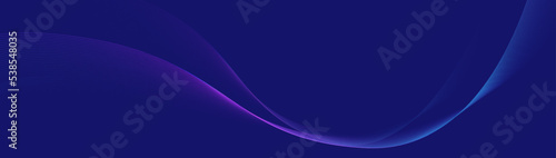 Abstract blue and violet color with wavy lines on dark background. Futuristic technology digital hi-tech. Vector illustration