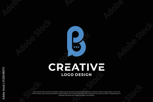 Letter BP logo design template. Initial letters BP. Symbol BP. Creative letter BP logo vector.