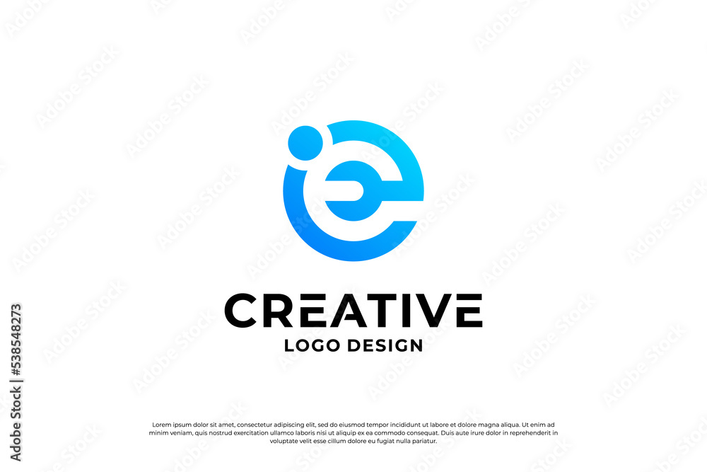 Letter E logo design vector. Initial letter E logo inspiration, Creative E symbol logo business. Letter E logo design vector. Initial letter E logo inspiration, Creative E symbol logo business.