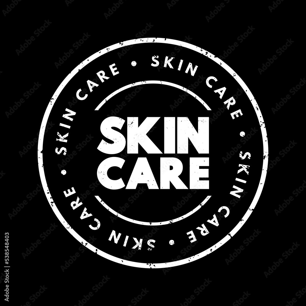 Skin Care text stamp, concept background