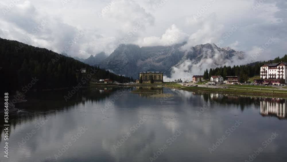 Misurina Lake, or Lago di Misurina in Dolomites, Belluno Veneto Italy Misurina Lake, or Lago di Misurina in Dolomites, Belluno Veneto Italy