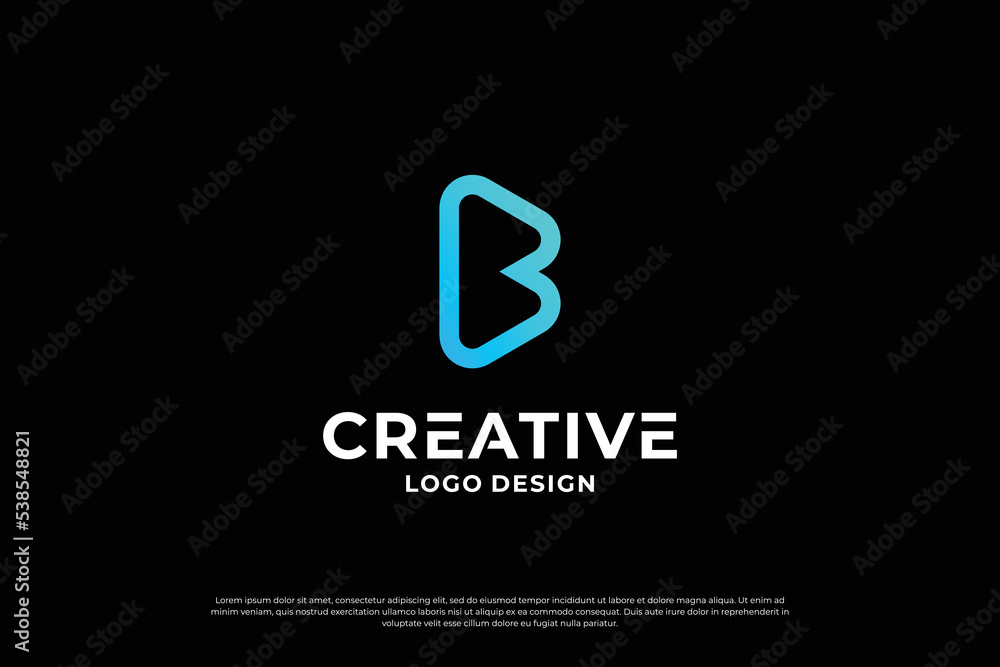 Letter B logo design template. Creative initial letters B logo symbol. Letter B logo design template. Creative initial letters B logo symbol.