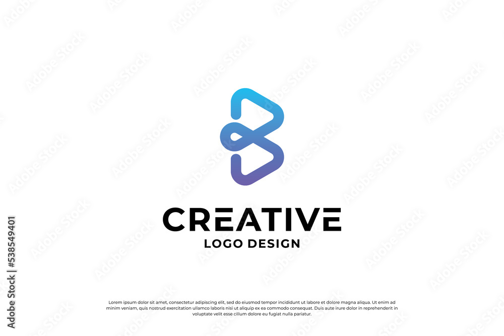 Letter B logo design template. Creative initial letters B logo symbol. Letter B logo design template. Creative initial letters B logo symbol.