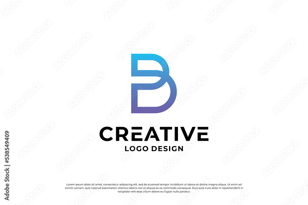 Letter B logo design template. Creative initial letters B logo symbol. Letter B logo design template. Creative initial letters B logo symbol.