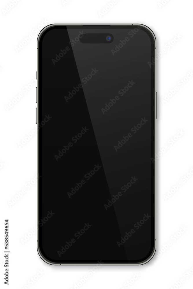 Realistic model smartphone. Smartphone mockup. Device front view. 3D mobile phone with shadow. Vector illustration Realistic model smartphone. Smartphone mockup. Device front view. 3D mobile phone with shadow. Vector illustration